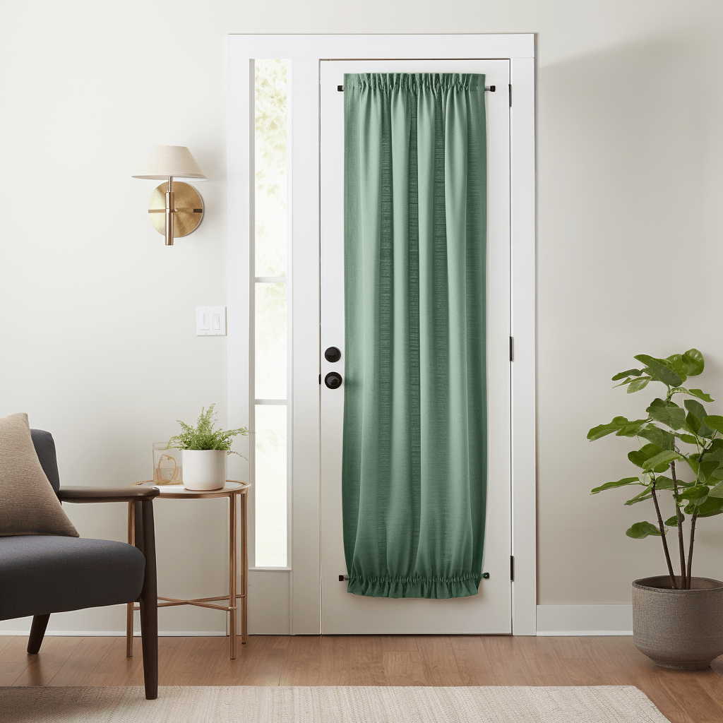Asparagus Green Linen French Door Curtains - Blackout