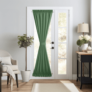 Forest Green Linen French Door Curtain With Blackout Lining