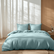 Aquamarine Blue Linen Duvet Cover Set