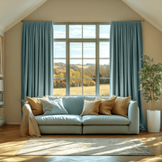 Aquamarine Light Blue Pencil Pleat Blackout Curtains