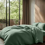 Asparagus Green Linen Duvet 
Cover Set