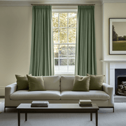Asparagus Green Pencil Pleat Curtains - Cotton Lined