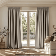 Natural Beige Pencil Pleat Blackout Curtains