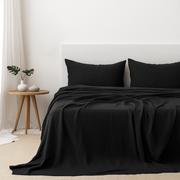 Black Linen Sheet Set