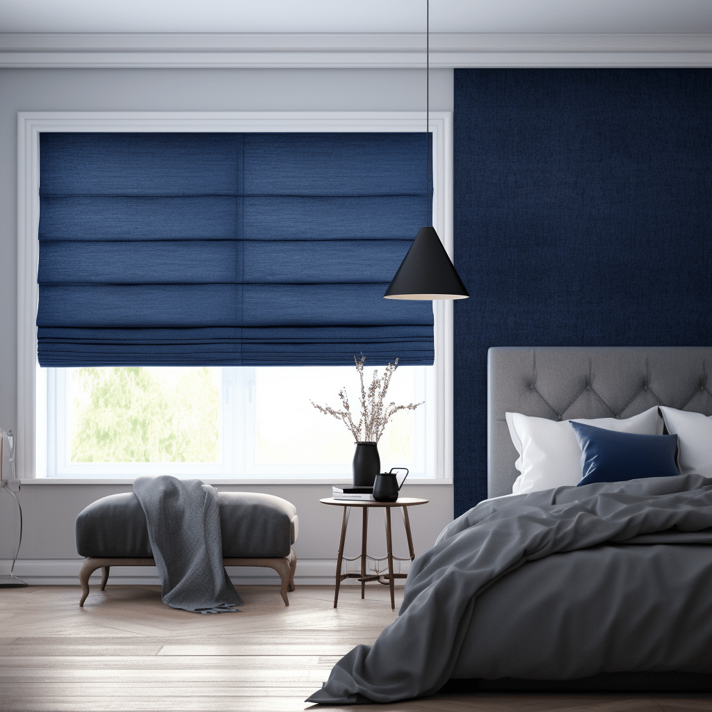 Royal Blue Roman Shades