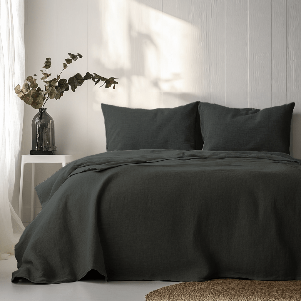 Charcoal Grey Linen Sheet Set