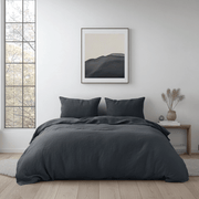 Charcoal Grey Linen Duvet Cover Set