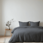 Charcoal Grey Linen Duvet Cover Set