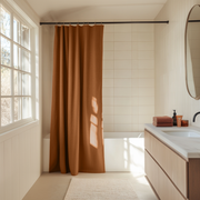 Clay Heavy Weight Linen Shower Curtain