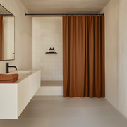 Clay Heavy Weight Linen Shower Curtain