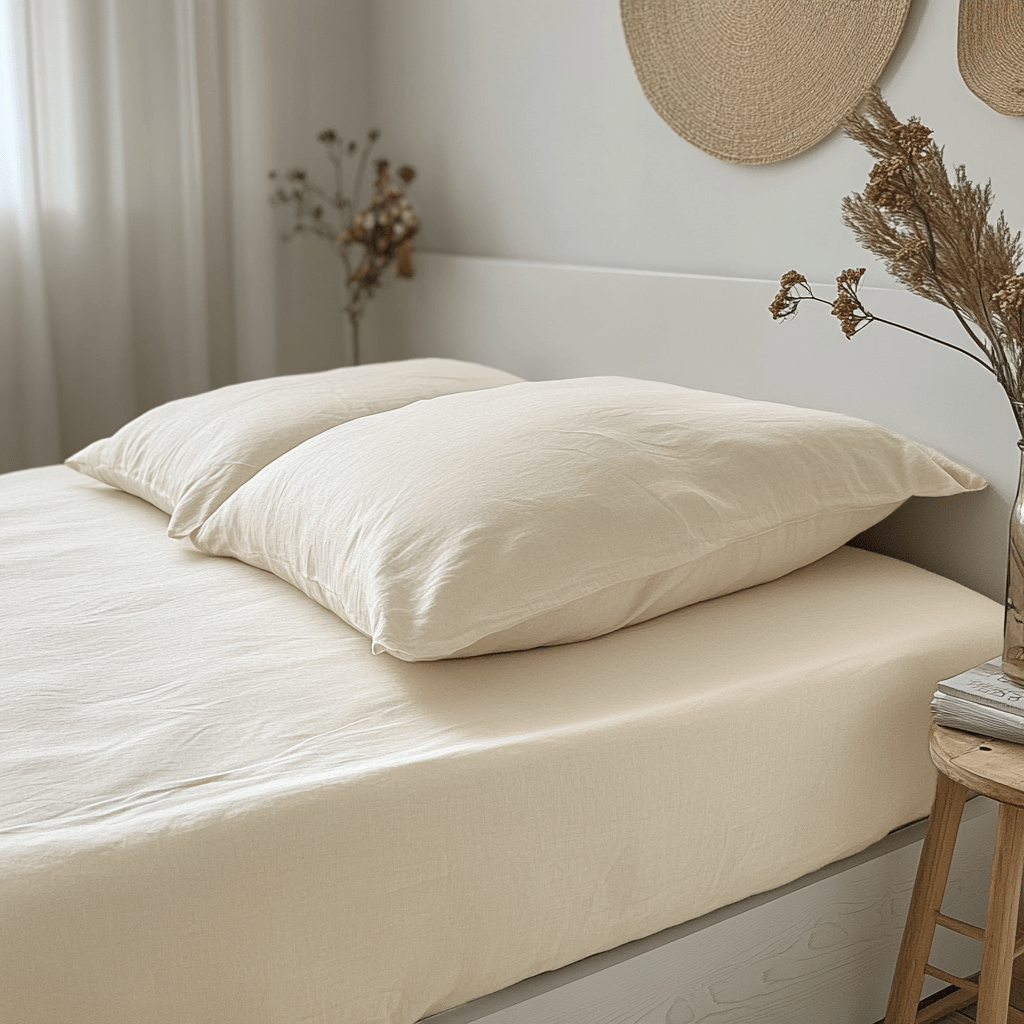 Cream Linen Fitted Sheet