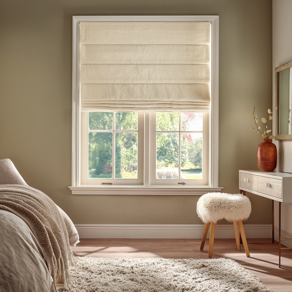 Cream Blackout Insulated Roman Shades