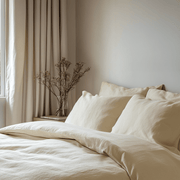 King Cream Linen Duvet Cover Set