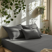 Dim Grey Linen Fitted Sheet in Sheet Set