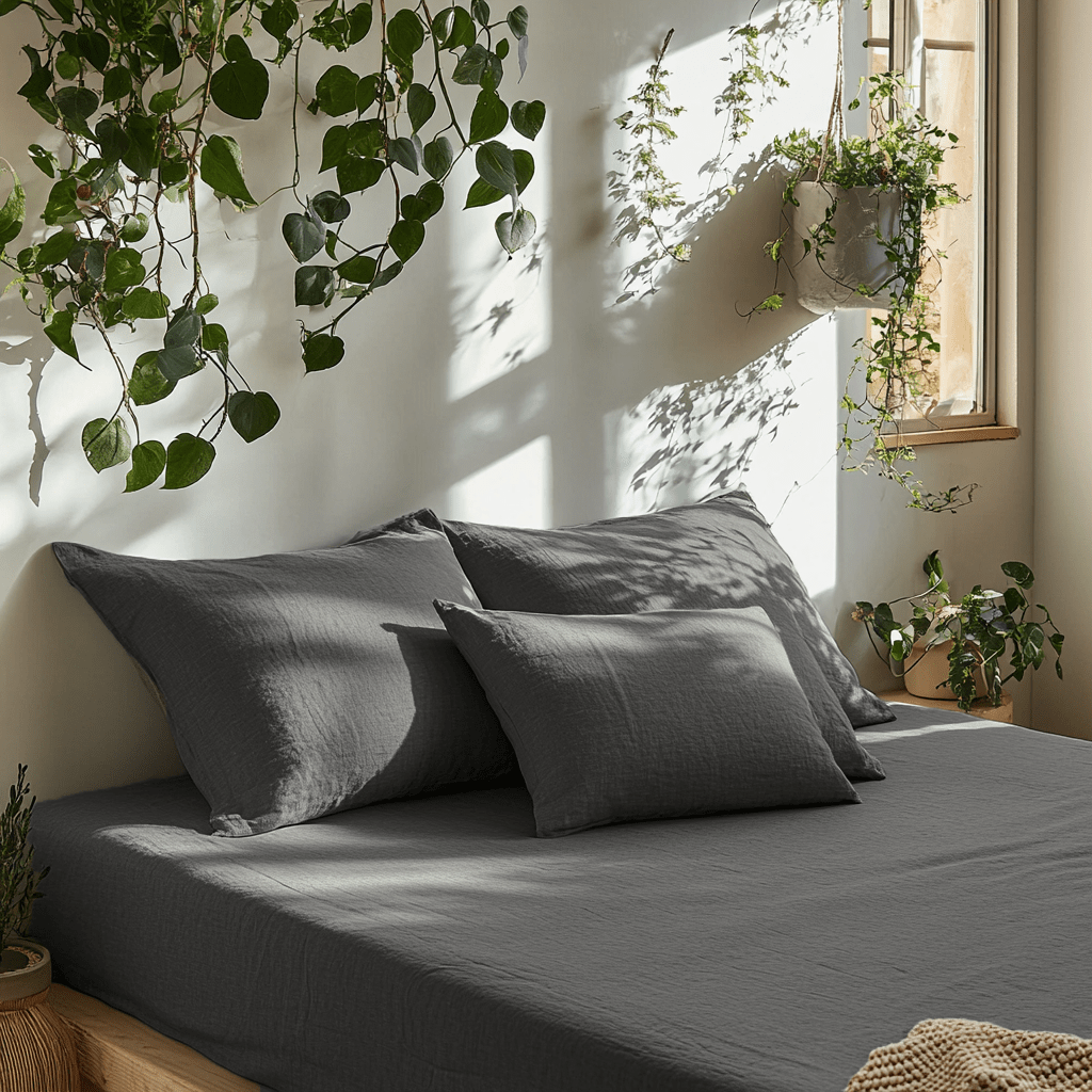 Dim Grey Linen Fitted Sheet in Sheet Set