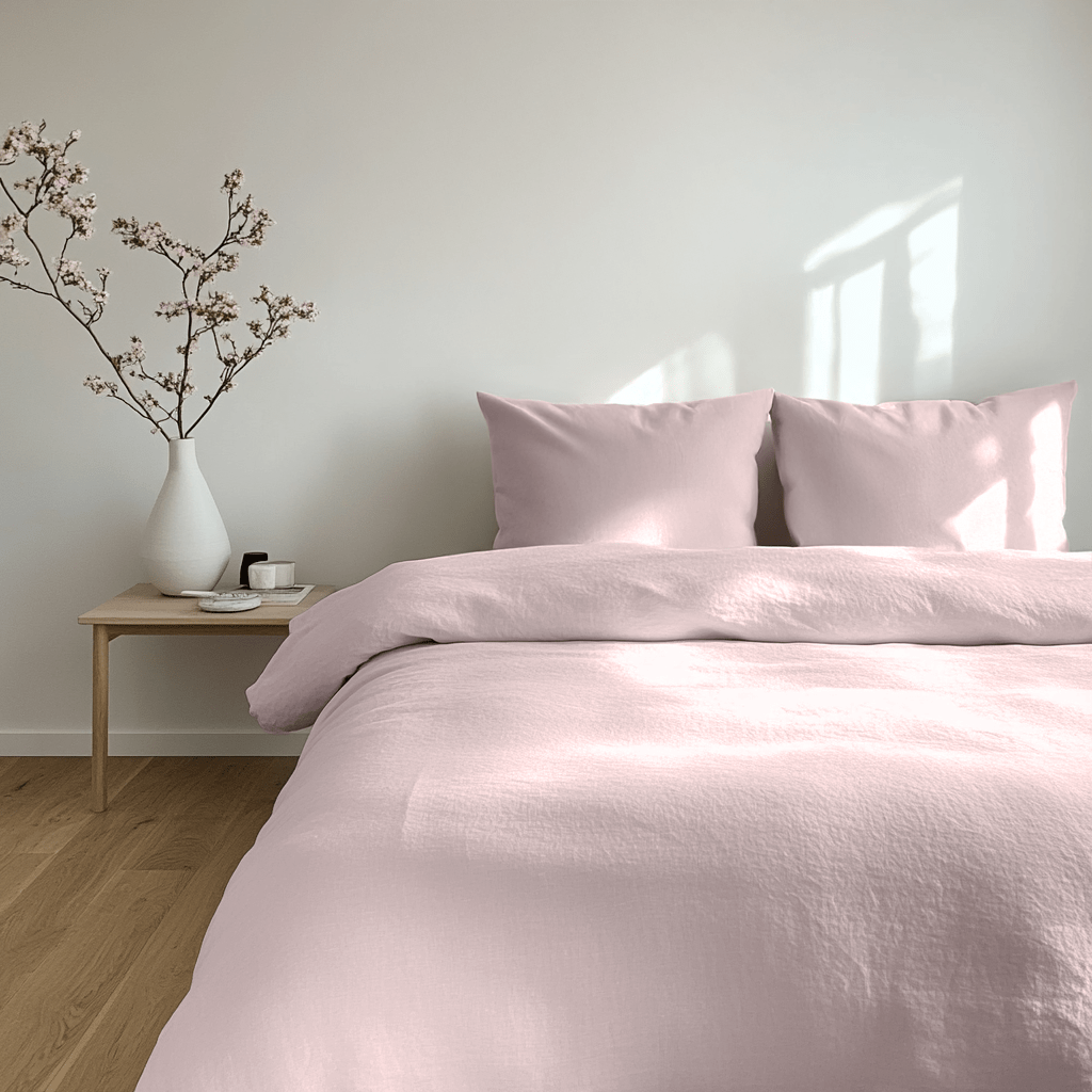 Dusty Pink Linen Duvet Cover Set
