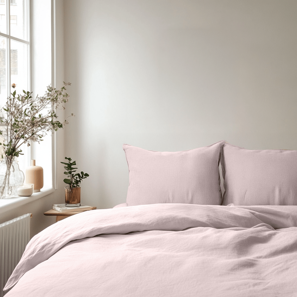 Dusty Pink Linen Duvet Cover Set