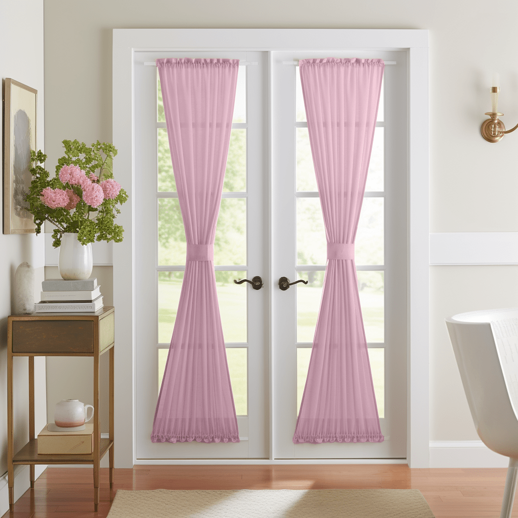 Dusty Rose Linen French Door Curtain Panel - Custom Colors & Sizes - Unlined, Cotton or Blackout Lining