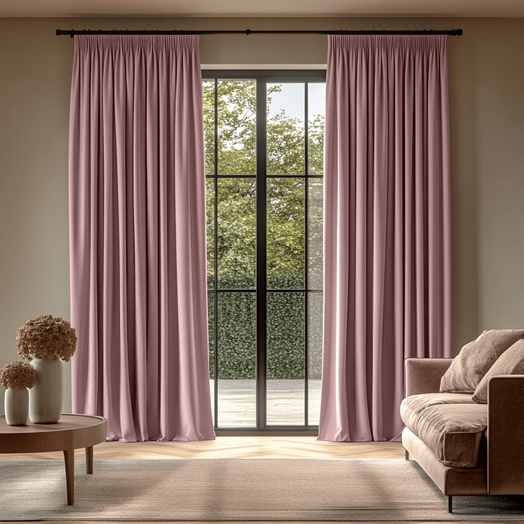 Dusty Rose Pencil Pleat Curtains
