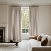 Ecru Heavy Weight Linen Pencil Pleat Blackout Curtains
