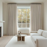 Ecru Heavy Weight Linen Pencil Pleat Curtains - Cotton Lining