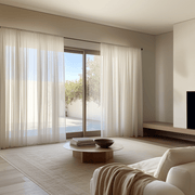 Extra Wide Sheer Off-White Linen Curtains