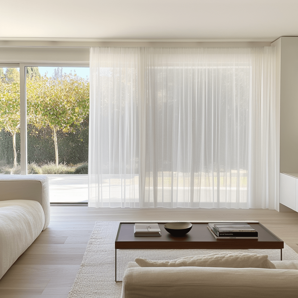 Extra Wide Sheer White Linen Curtains