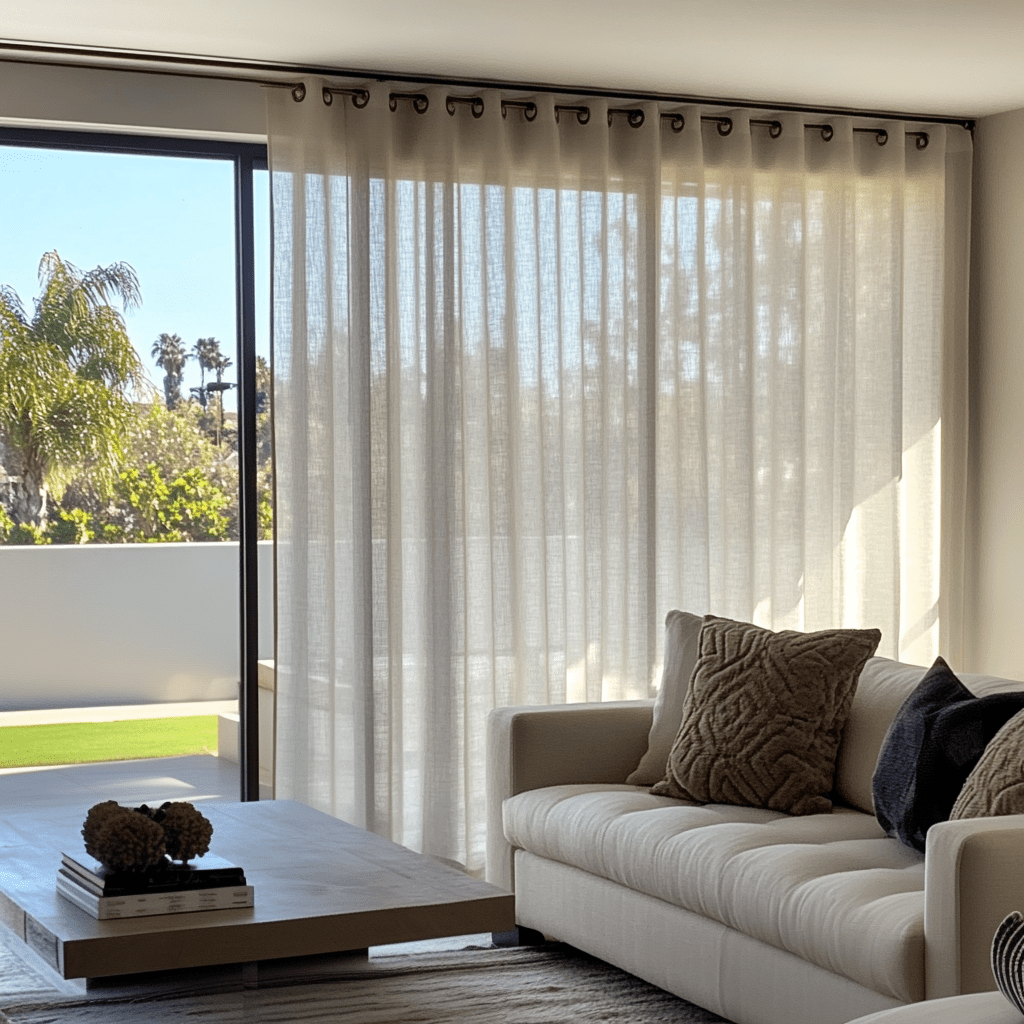 Extra Wide Grommet Sheer Natural Linen Curtains