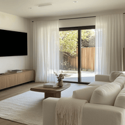Extra Wide Rod Pocket Off-White Sheer Linen Curtains