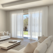Extra Wide Sheer White Linen Curtains
