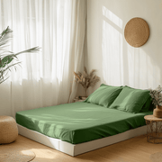 Forest Green Linen Fitted Sheet