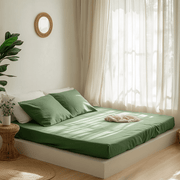 Forest Green Linen Fitted Sheet