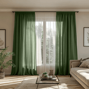 Forest Green Pencil Pleat Curtains - Unlined