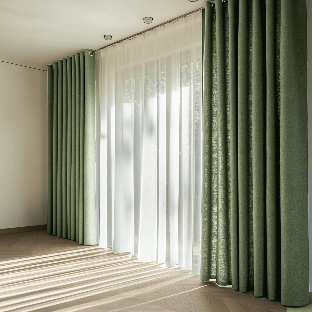Asparagus Green Grommet Curtains for Wide Curtains - Unlined
