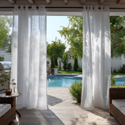 Off-White Sheer Grommets Curtain