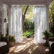 White Sheer Grommets Curtain