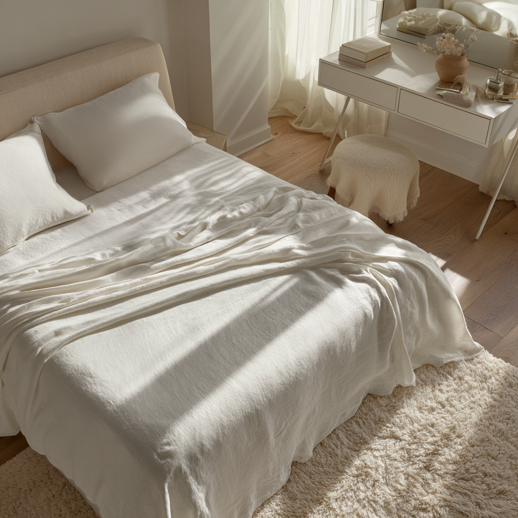 Heavy Weight Off-White Linen Sheet Set