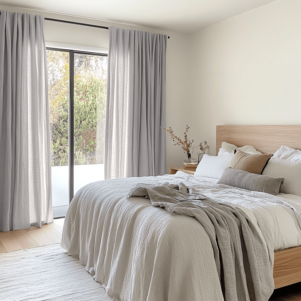 Light Stone Grey Bedroom Curtains