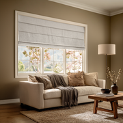 Off-White Linen Blackout Roman Shades
