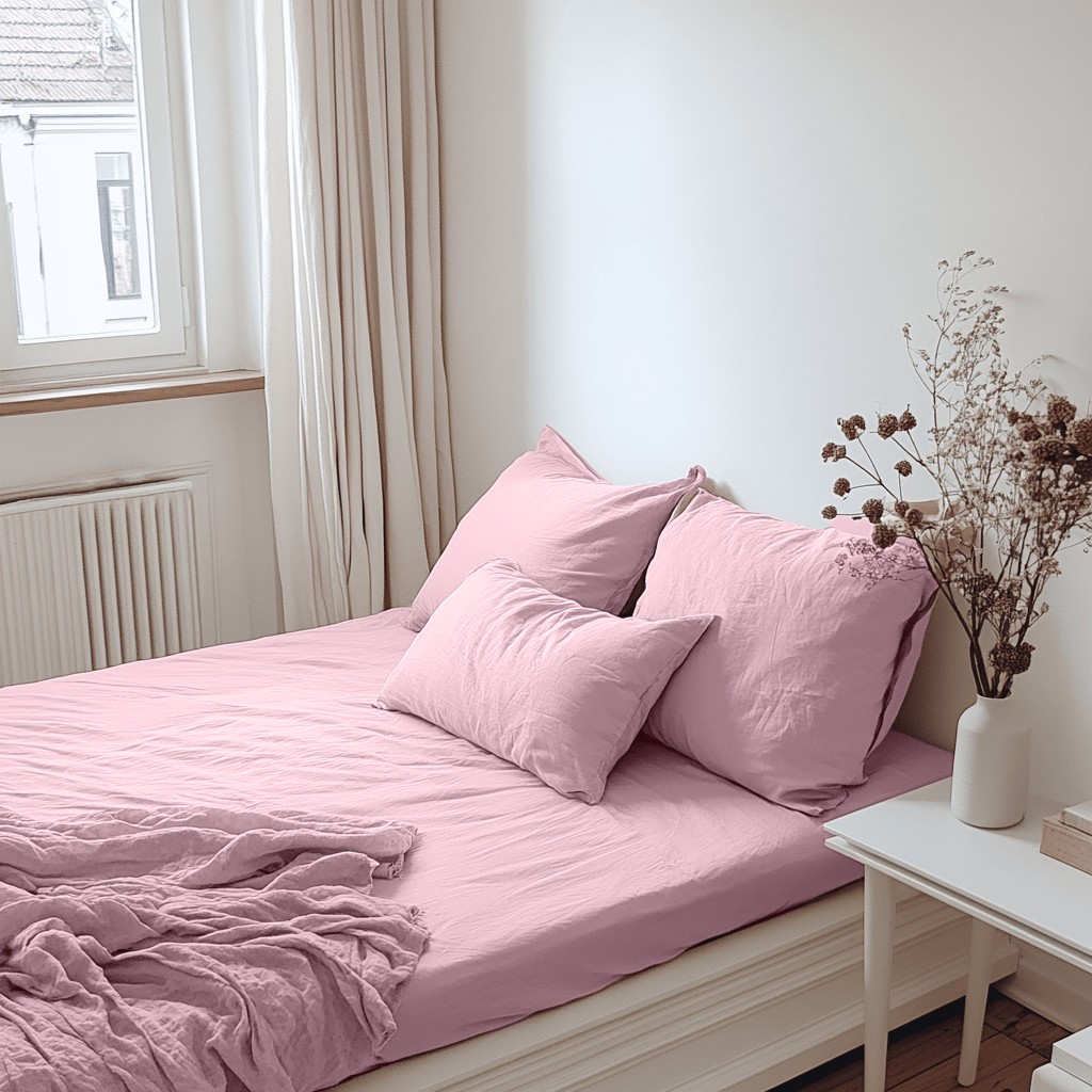 Dusty Rose Linen Fitted Sheet