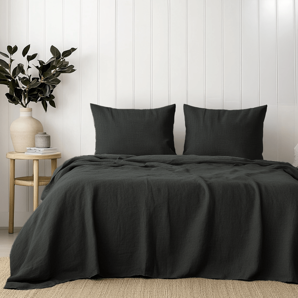 Charcoal Grey Linen Sheet Set