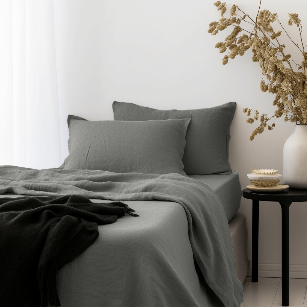 Dim Grey Linen Sheet Set