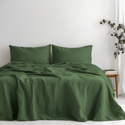 Forest Green Linen Sheet