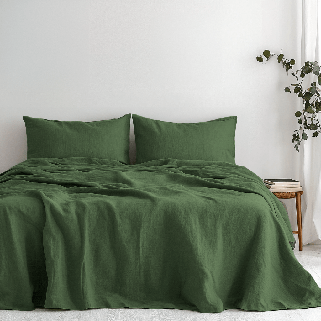 Forest Green Linen Sheet