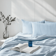 Sky Blue Linen Sheet Set
