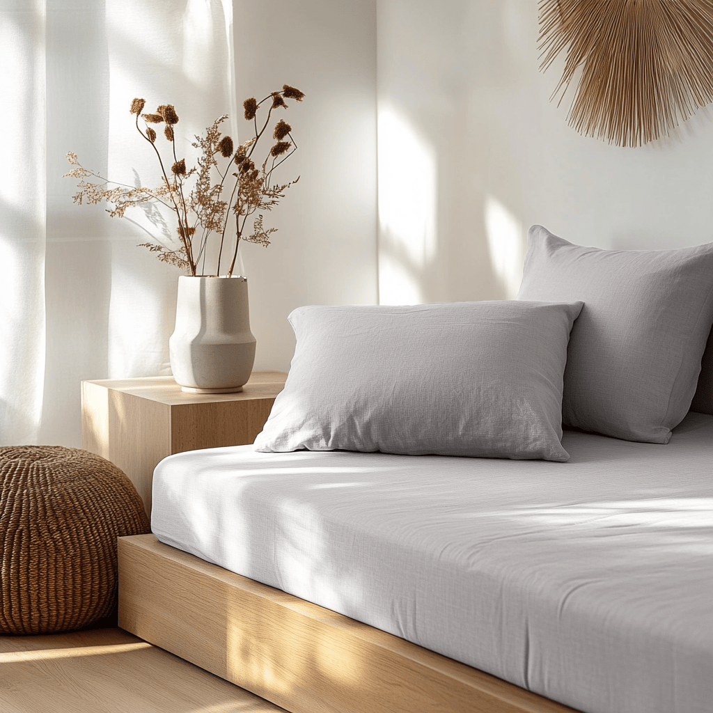 Stone Grey Linen Fitted Sheet in Sheet Set