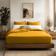 Mustard Yellow Linen Fitted Sheet