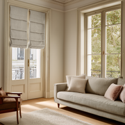 Natural Blackout Roman Shades for French Doors