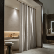 Natural Hookless Linen Shower Curtain
