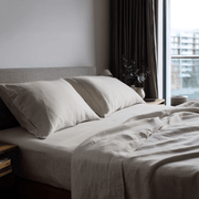 Natural Washed Linen Extra Deep Pocket Fitted Sheet Set